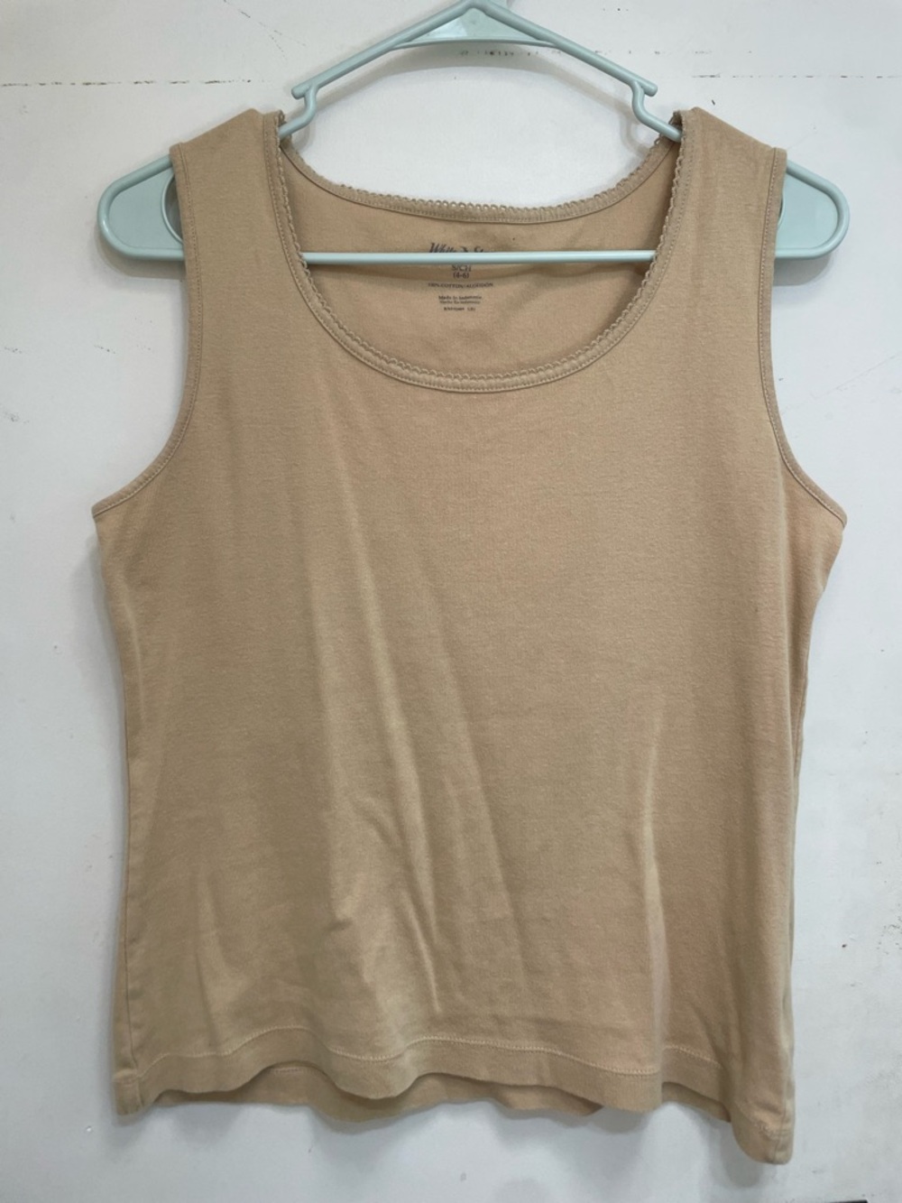 Vintage lace trim layering tank small beige cottagecore minimalist